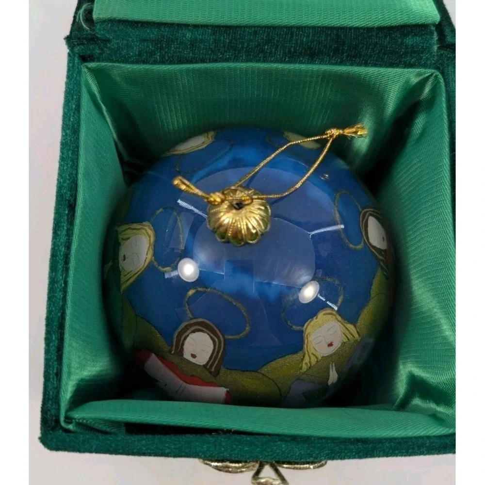 2000 Li Bien Hand Painted Christmas Ornament Pier 1 Angels Singing Praying Large